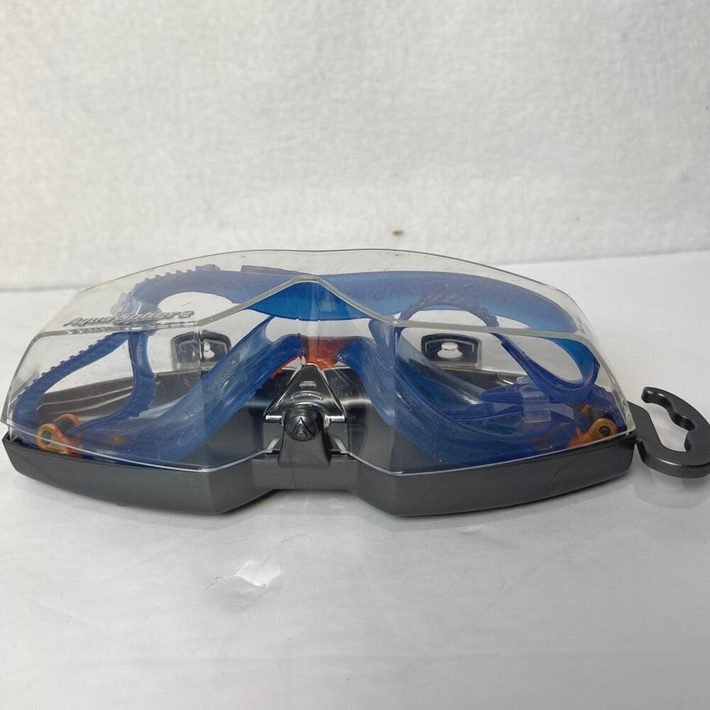 AQUA SPHERE KAYENNE JR SWIM GOGGLE BLUE ORANGE CLEAR LENSES NEW